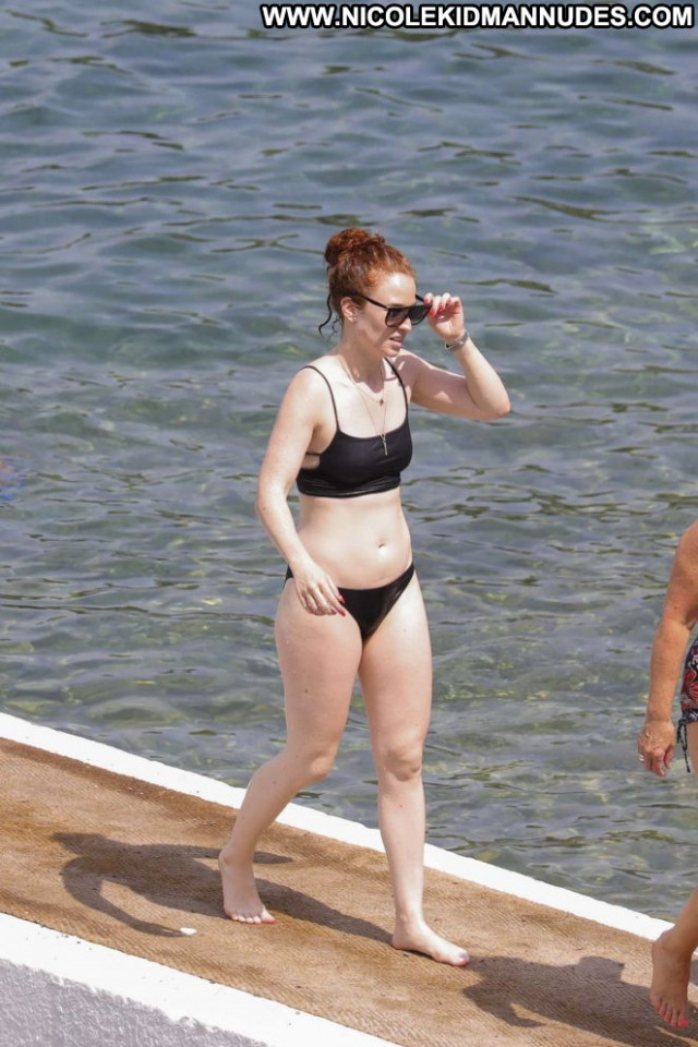 Jess Glynne No Source Babe Paparazzi Celebrity Black Bikini Posing