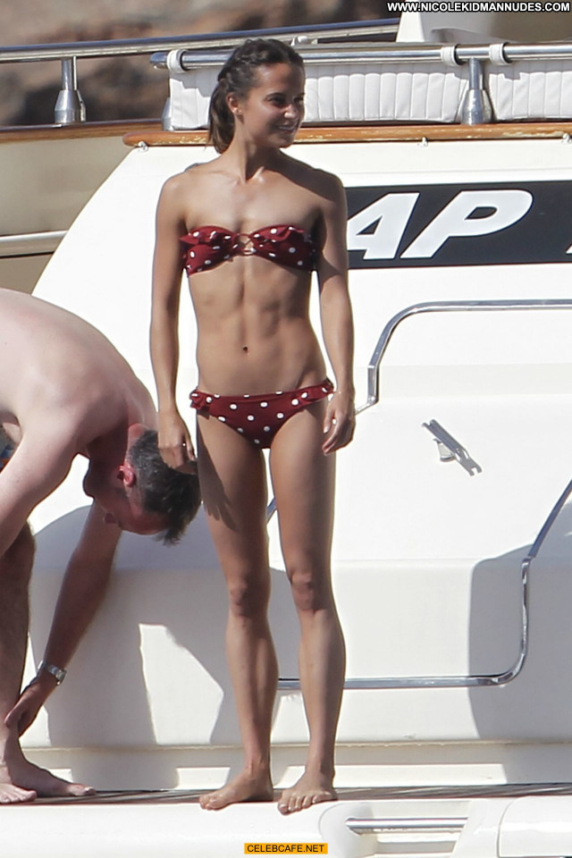 Alicia Vikander No Source Beautiful Babe Celebrity Bikini Yacht