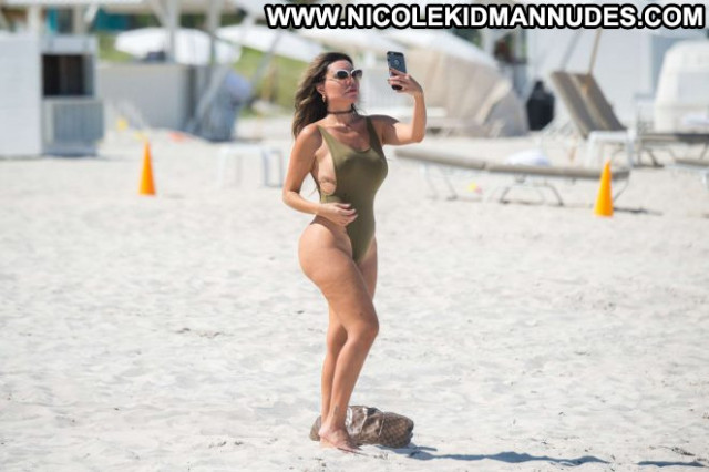 Liziane Gutierrez Miami Beach Swimsuit Beach Posing Hot Paparazzi