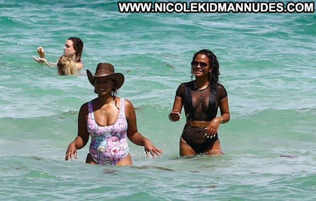 Christina Milian The Beach Babe Paparazzi Beautiful Beach Black