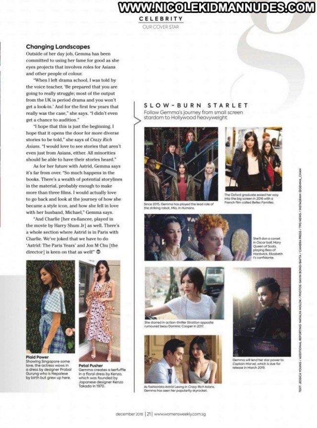 Gemma Chan No Source Paparazzi Babe Magazine Posing Hot Singapore