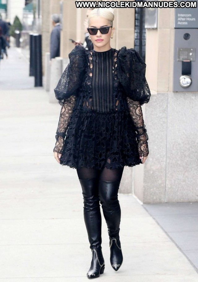 Rita Ora New York Posing Hot Babe Beautiful Paparazzi New York Black