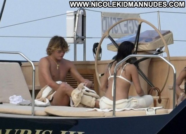 Michelle Rodriguez No Source Boat Italy Posing Hot Celebrity Bikini